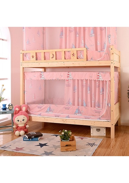 Öğrenci Yurdu Karartma Kumaş Fermuarlı Cibinlik 90 cm Genişliğindeki Alt Ranza Için (Pembe Yelkenli) (Yurt Dışından)