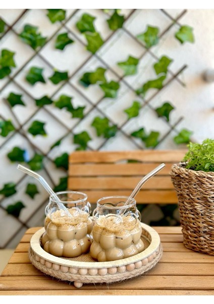 Turuncu Cam Meşrubat ve Kahve Bardağı Seti, Pipet ve Hediye ile Birlikte fiyatları