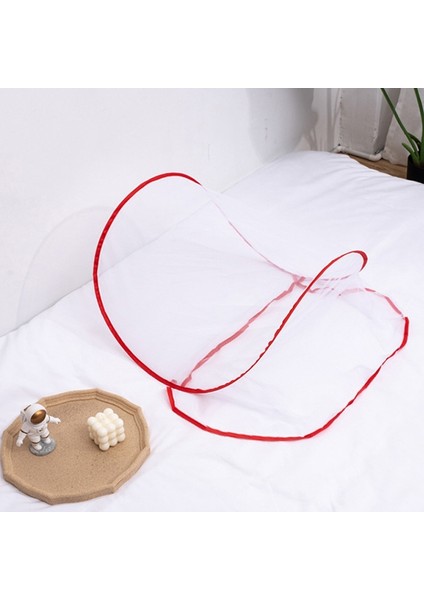 Kurulum Gerektirmeyen, Katlanabilir, Taşınabilir, Seyahat Tipi, Böcek Geçirmez, Fileli, Başlıklı, Mini Cibinlik, Renk: Normal Kırmızı (Yurt Dışından)