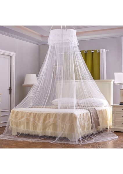 Ev Tipi Dairesel Asma Tavan Cibinlik Prenses Çadırları (Beyaz) (Yurt Dışından)