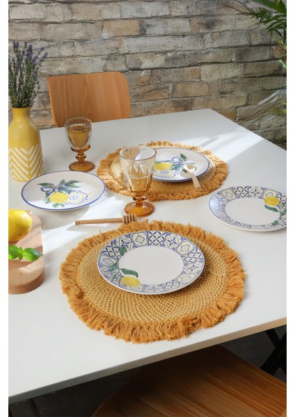 Renkli Ege Pasta Tabağı 20 cm 4'lü Set, Şık ve Kullanışlı Ev Dekoru. modelleri