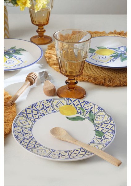 Renkli Ege Pasta Tabağı 20 cm 4'lü Set, Şık ve Kullanışlı Ev Dekoru. fırsatları