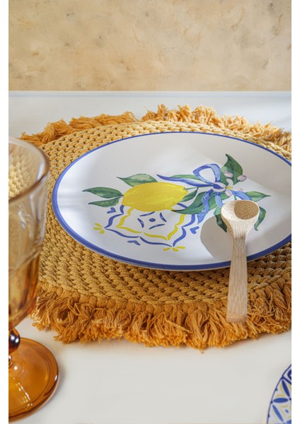 Renkli Ege Pasta Tabağı 20 cm 4'lü Set, Şık ve Kullanışlı Ev Dekoru. indirimleri