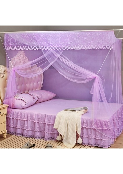 Ev Öğrenci Yurdu Için Tek Kapılı Kare Cibinlik Çatı, Boyut: 1,8x2,0x1,8 Metre (Mor) (Yurt Dışından)