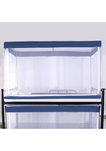 Öğrenci Yurdu Kare Tavan Fermuarlı Cibinlik Şifreleme Fermuarlı Üç Kapılı Üst Ranza Için Sivrisinek Koruması (Mavi) (Yurt Dışından)