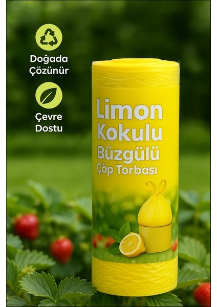 30 Adet Limon Kokulu Büzgülü Orta Boy Avantaj Paket Çöp Poşetleri Çöp Torbaları 55X60 cm modelleri