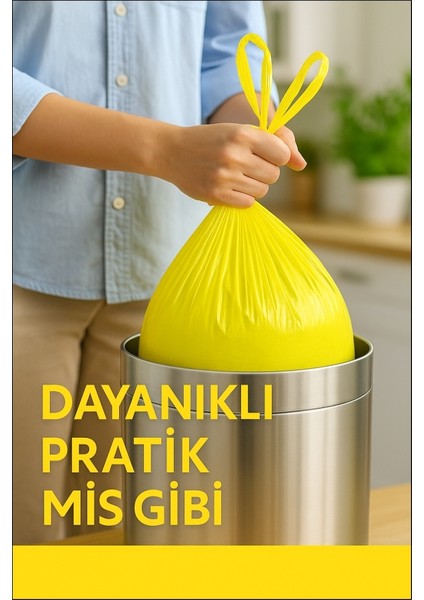 30 Adet Limon Kokulu Büzgülü Orta Boy Avantaj Paket Çöp Poşetleri Çöp Torbaları 55X60 cm fırsatları