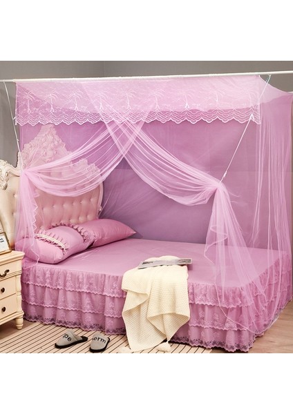 Ev Öğrenci Yurdu Için Tek Kapılı Kare Cibinlik Çatı, Boyut: 1,2x1,9x1,6 Metre (Pembe) (Yurt Dışından)