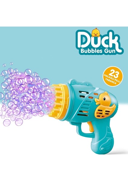 Pilli Ördek Köpük Tabancası - Baloncuk Tabancası - Köpüklü Silah - Baloncuk Oyunu - Mavi