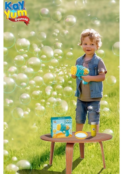 Pilli Ördek Köpük Tabancası - Baloncuk Tabancası - Köpüklü Silah - Baloncuk Oyunu - Mavi fırsatları