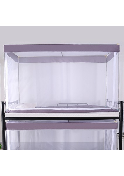 Öğrenci Yurdu Kare Tavan Fermuarlı Cibinlik Şifreleme Fermuarlı Üç Kapılı Üst Ranza Için Sivrisinek Koruma (Gri) (Yurt Dışından)