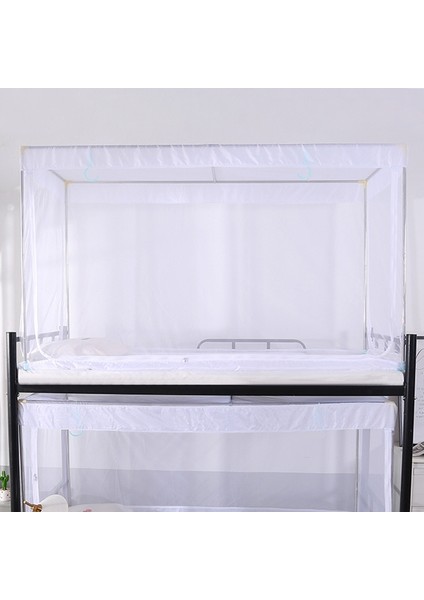 Öğrenci Yurdu Kare Tavan Fermuarlı Cibinlik Şifreleme Fermuarlı Üç Kapılı Savunma Sivrisineği Üst Ranza Için (Beyaz) (Yurt Dışından)