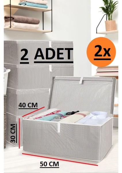 Gri Renkli 2'li Kapaklı Maxi Boy Kutu Hurç, Çok Amaçlı ve Şık Tasarım