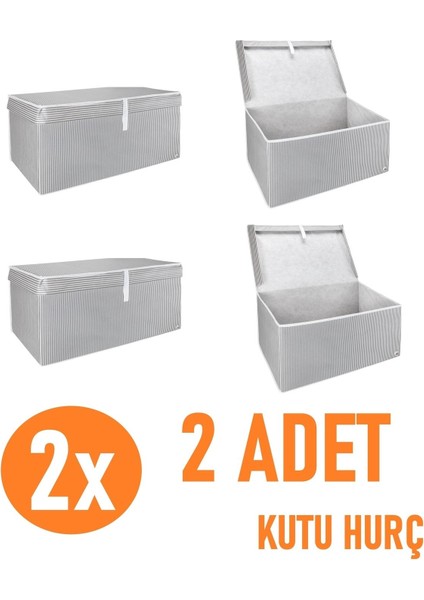 Gri Renkli 2'li Kapaklı Maxi Boy Kutu Hurç, Çok Amaçlı ve Şık Tasarım fırsatları