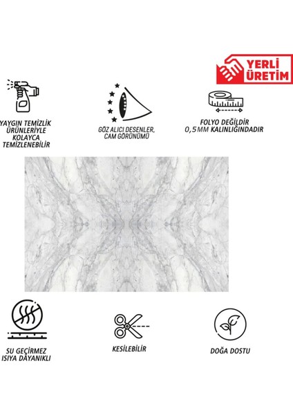 Kendinden Yapışkanlı Mermer Desenli PVC Panel 41x62 cm – Suya Dayanıklı, Renkli, İç ve Dış Mekan Kullanımına Uygun fırsatları
