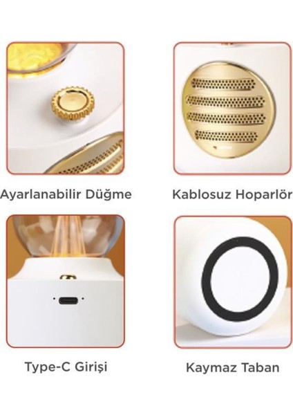 Vintage Gaz Lambası Taşınabilir Bluetooth Speaker Ayarlanabilir Işıklı USB Şarjlı fırsatları
