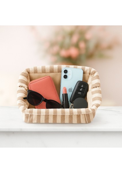 Çizgili Kanvas Kumaş Astarlı Burslu Clutch Çanta–günlük,gece,plaj ve Makyaj Çantası Kullanımlı fiyatları