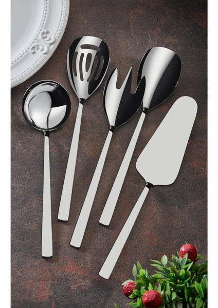 Şık ve Modern 18/10 Gümüş Sos Servis Takımı, Sofralarınıza Zarafet Katmak Için Ideal