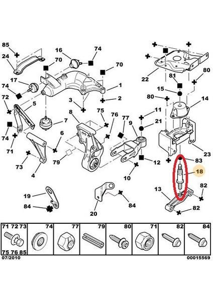 Peugeot 206 Motor Kulak Mesnet Saplaması 1998-2012 Arası 184028 fiyatları