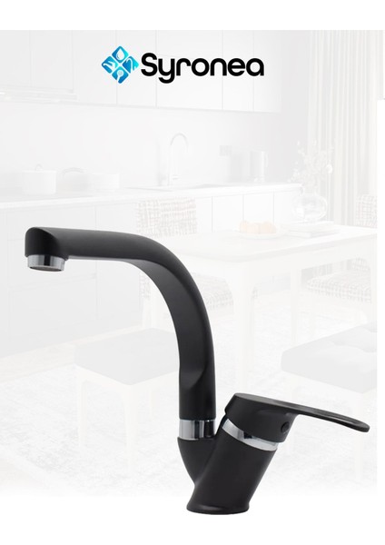 Mix Siyah Banyo Lavabo Bataryası Aç Kapa Batarya Musluk