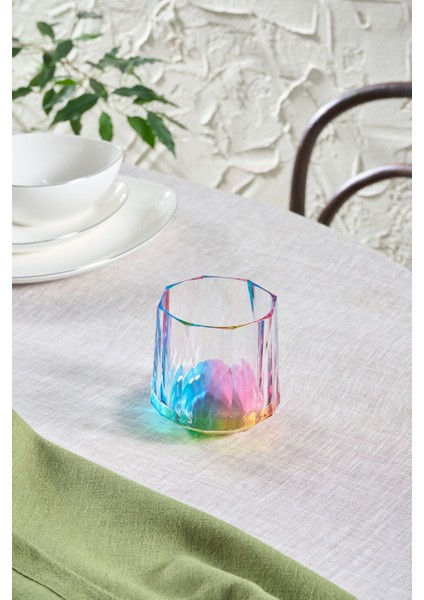 Şeffaf Akrilik Su Bardağı 350 Ml, Beyaz, Şık ve Hafif Tasarım