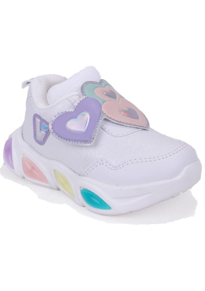 Lovely 346P25K234 Beyaz Ortopedik Işıklı Kız Çocuk Spor Ayakkabı