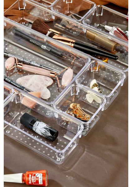 9 Parça Şeffaf Ayarlanabilir Çekmece Içi Makyaj ve Takı Düzenleyici Set fırsatları