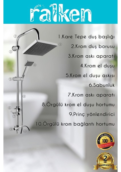 Robot Tepe Duş Sistemi Yağmurlama Duş Seti fiyatları