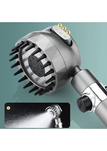 Masajlı ve Lif Özellikli Banyo Duş Başlığı 3 Fonksiyonlu ve Start Stop Özellikli Banyo Telefon Duş Baş