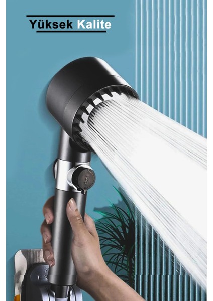Sls Yeni Nesil Masajlı 3 Fonksiyonlu Siyah Renk Start-Stop Ultra Kaliteli Sağlam Basınçlı Duş Başlığı