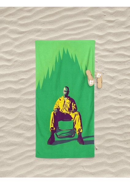 Breaking Bad Desenli Dijital Baskılı Erkek Plaj Banyo Havlusu