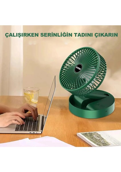 Masaüstü Vantilatör Şarjlı Vantilatör 3 Kademeli Vantilatör Fan Masa Üstü Kompakt Vantilatör