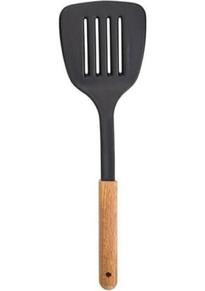 Ahşap Saplı Mutfak Seti: Kaşık, Kepçe, Spatula, Çırpıcı, Kevgir, Dayanıklı ve Şık Tasarım