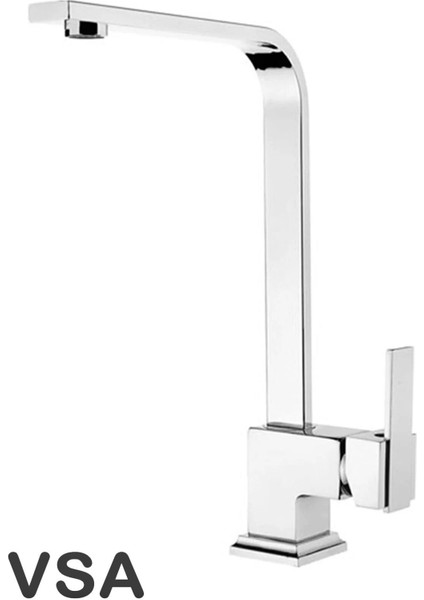 Mix Kare Kuğu Mutfak Lavabo Bataryası Aç Kapa 5 Yıl Garantili