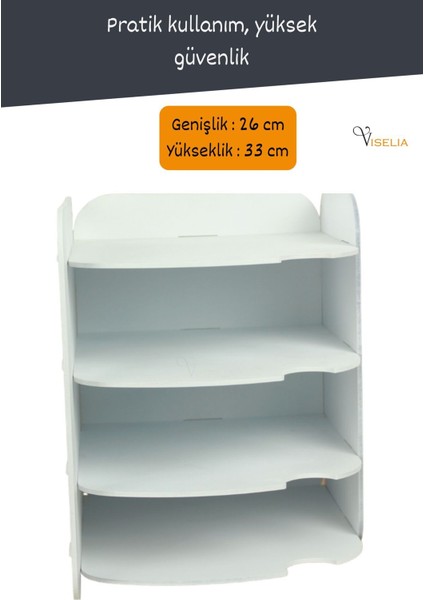 Evrak Rafı Ahşap Masaüstü Organizer Dosya Düzenleyici Model 2