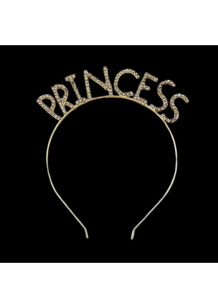Princess Altın Renkli Taşlı Metal Taç