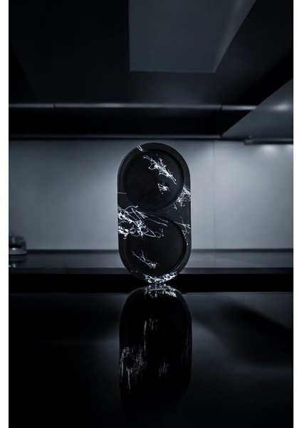 Mermer Desenli Yağdanlık Standı, Siyah Şık Dekoratif Tasarım fiyatları