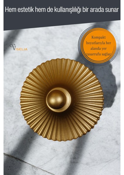 Takı Kutusu Takı Organizer Kapaklı Kutu Takı Düzenleyici Altın Renk Model 10