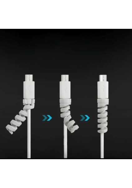 6 Adet Esnek Silikon Spiral Kablo Koruyucu Şarj Kablosu Kulaklık Kablosu Koruyucu Yüksek Kalite fırsatları