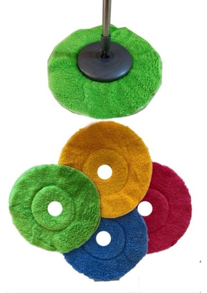 Renkli Döner Başlıklı Yedek Mop Bezi, Çok Renkli, Standart Ölçü, Temiz ve Hipoalerjenik