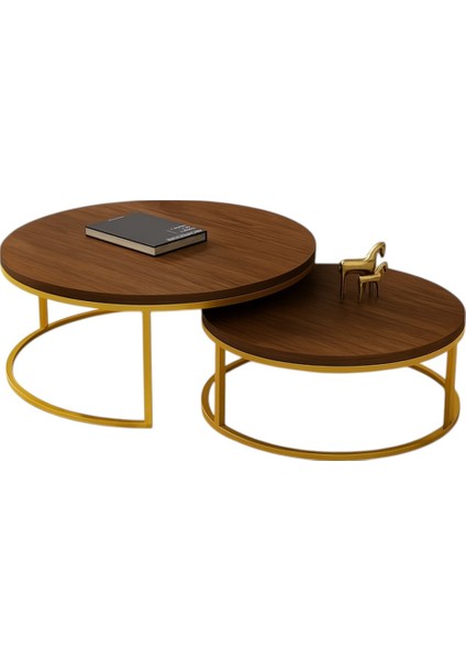 Gold Ikili Orta Sehpa Koyu Ceviz fiyatları