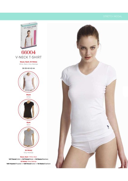 Iç Giyim .us.polo.assn. Düşük Kısa Kol V Yaka T-Shırt Modal Atlet