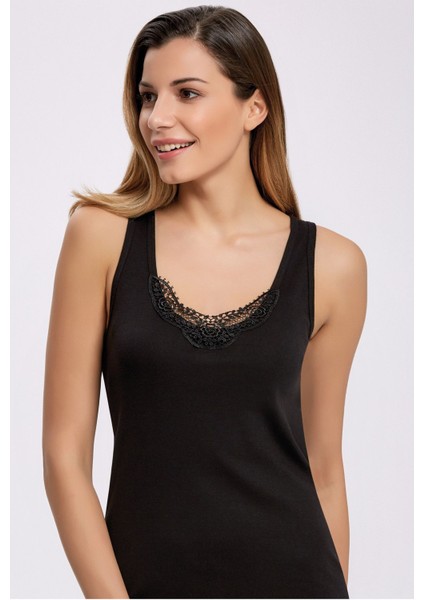 %100 Pamuk Güpürlü Kalın Askı Atlet 2206 (3 Adet)