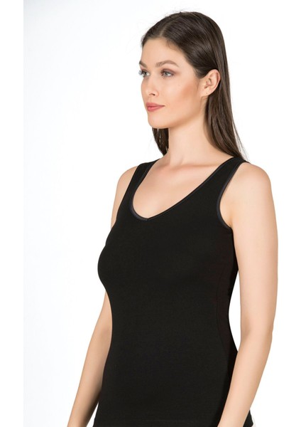 Kadın Pamuklu Modal Esnek Yumuşak Biyeli Kalın Askılı Örme Atlet modelleri