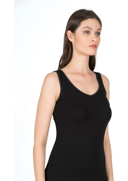 Kadın Pamuklu Modal Esnek Yumuşak Biyeli Kalın Askılı Örme Atlet fırsatları