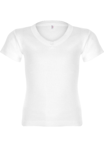 Iç Giyim Erdem %100 Pamuk Beyaz Ribana Kollu Kız Çocuğu Atlet (3 Adet)