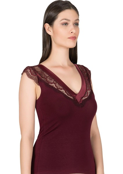 Kadın Pamuklu Modal Saten Yaka Dantelli Atlet fırsatları