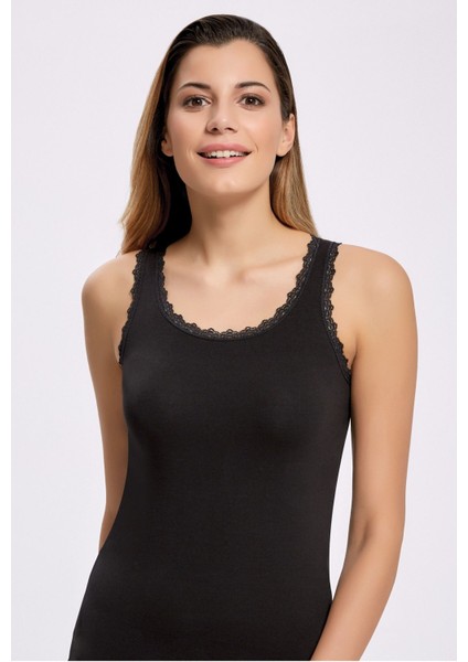 Likra Dantelli Geniş Askı Atlet 2313 (3 Adet)