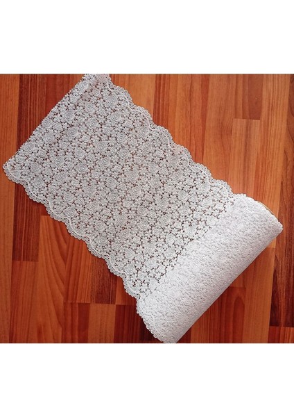 Beyaz Pvc Dantel Vestiyer, Runner, Sehpa, Çekmeçe ve Dolap Içi Raf Örtüsü 35 cm x 5 M