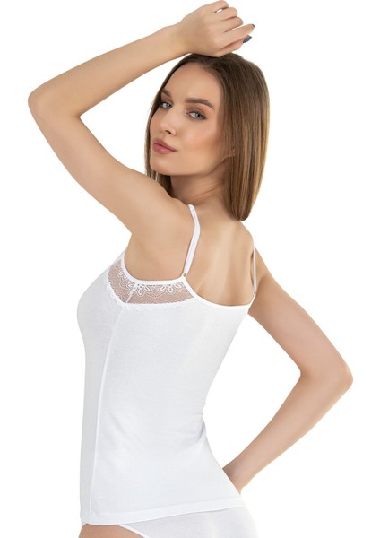 Kadın Pamuklu Modal Dantel Detaylı Ince Askılı Atlet fiyatları